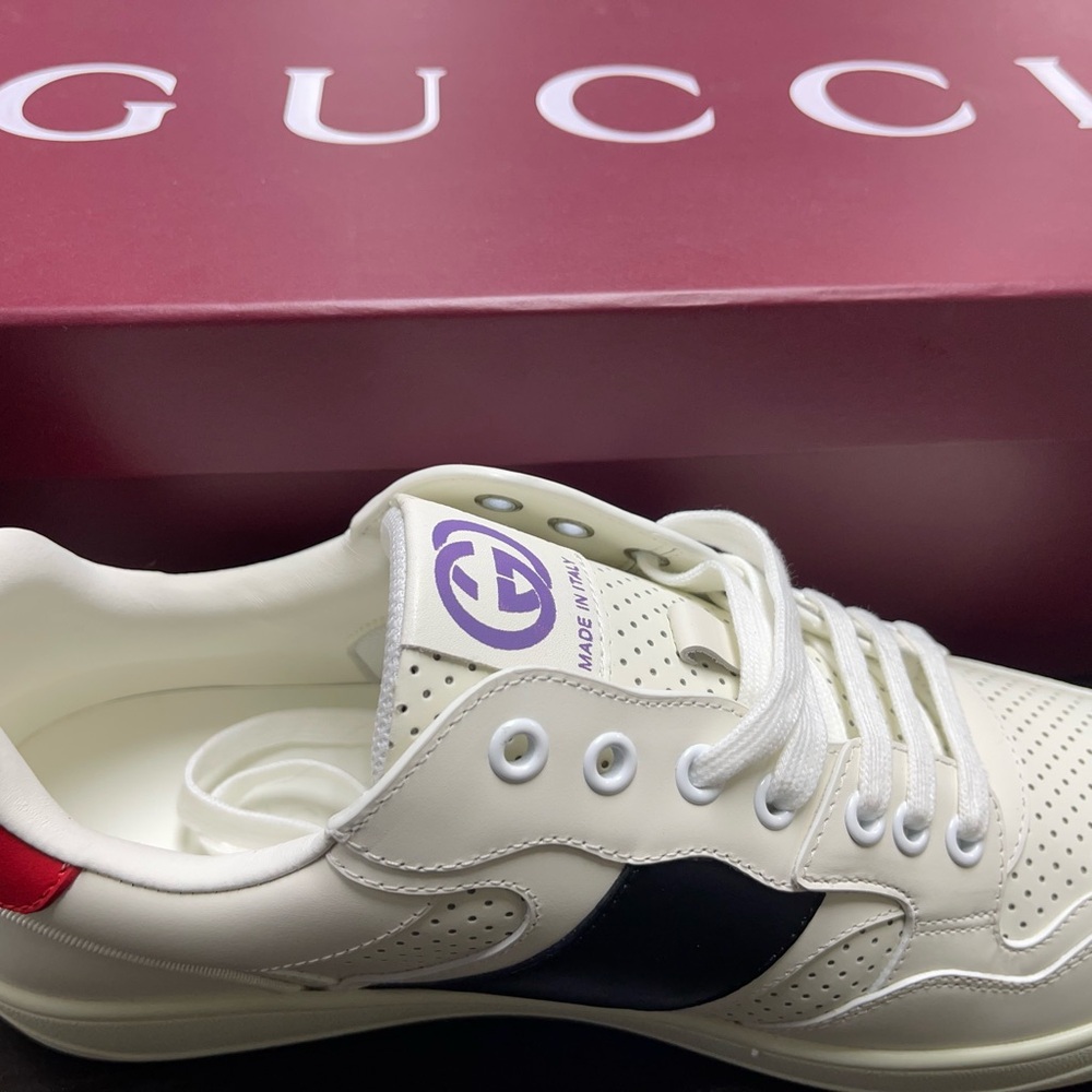 Gucci Ivory and Ebony Lace-Up Sneakers